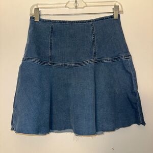 We the Free Size 2 Women’s Highland Denim Flare Mini Skirt NWOT
